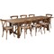 Flash Furniture Rectangle Antique Farm Table, 40" W, 108" L, 30" H, Wood Top, Wood Grain XA-FARM-14-GG - alternate 2